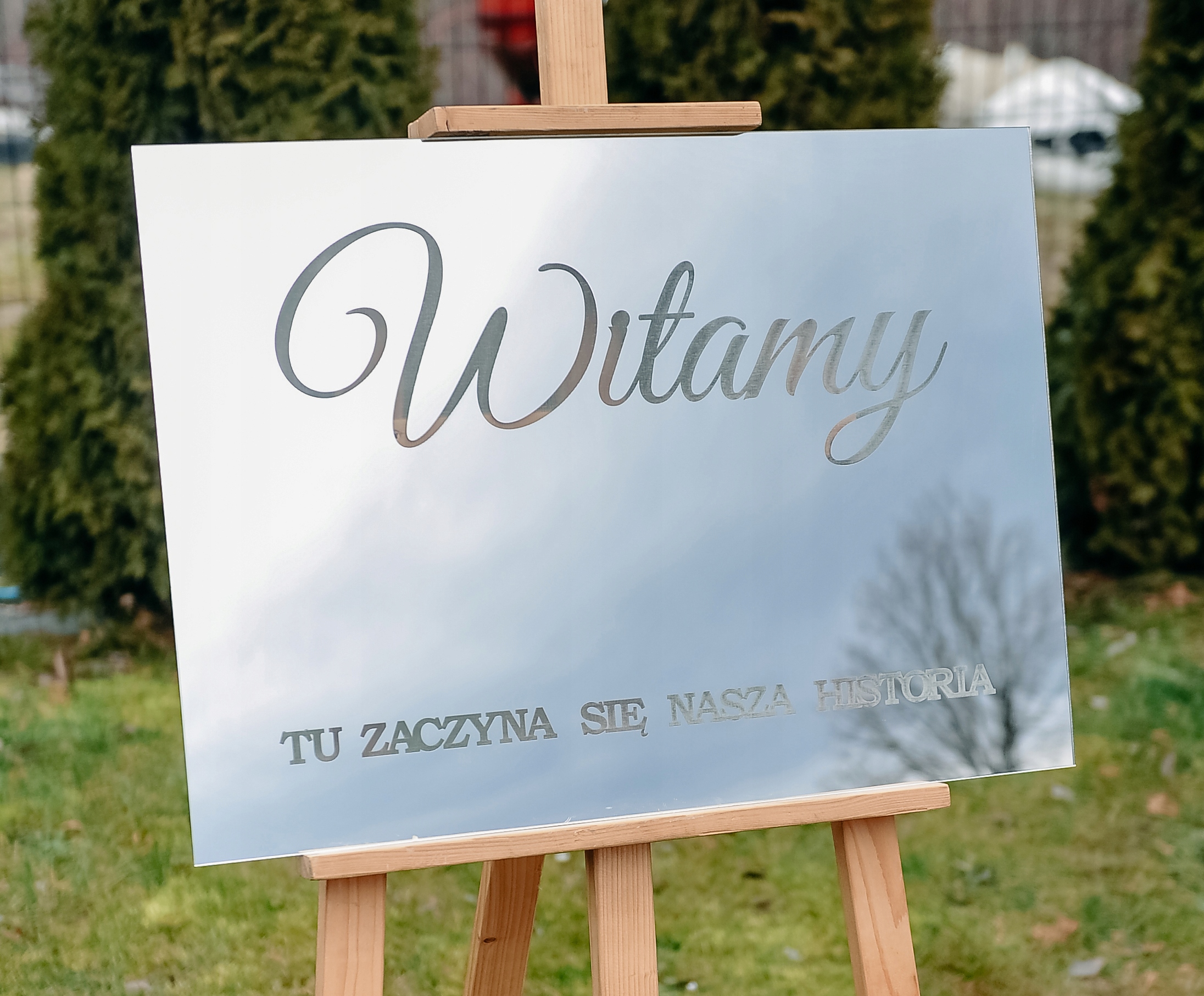 Plansza tablica na powitanie Gości Ślub Wesele TAB-2GS SREBRNA Marka Dekor Laser