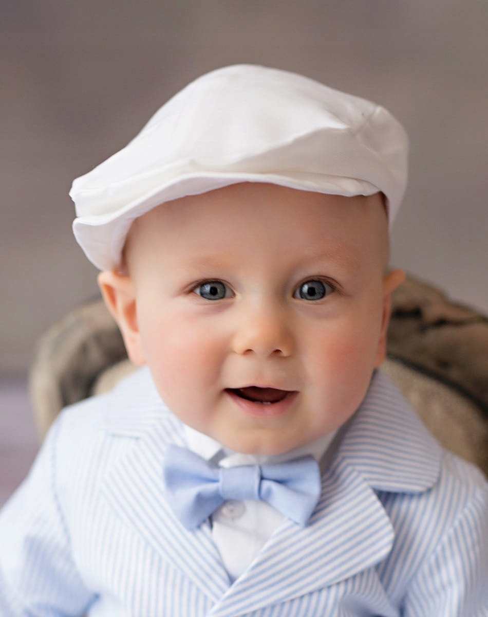 Kaszkiet bawełniany dla chłopca biały [Rozmiar 62cm.]