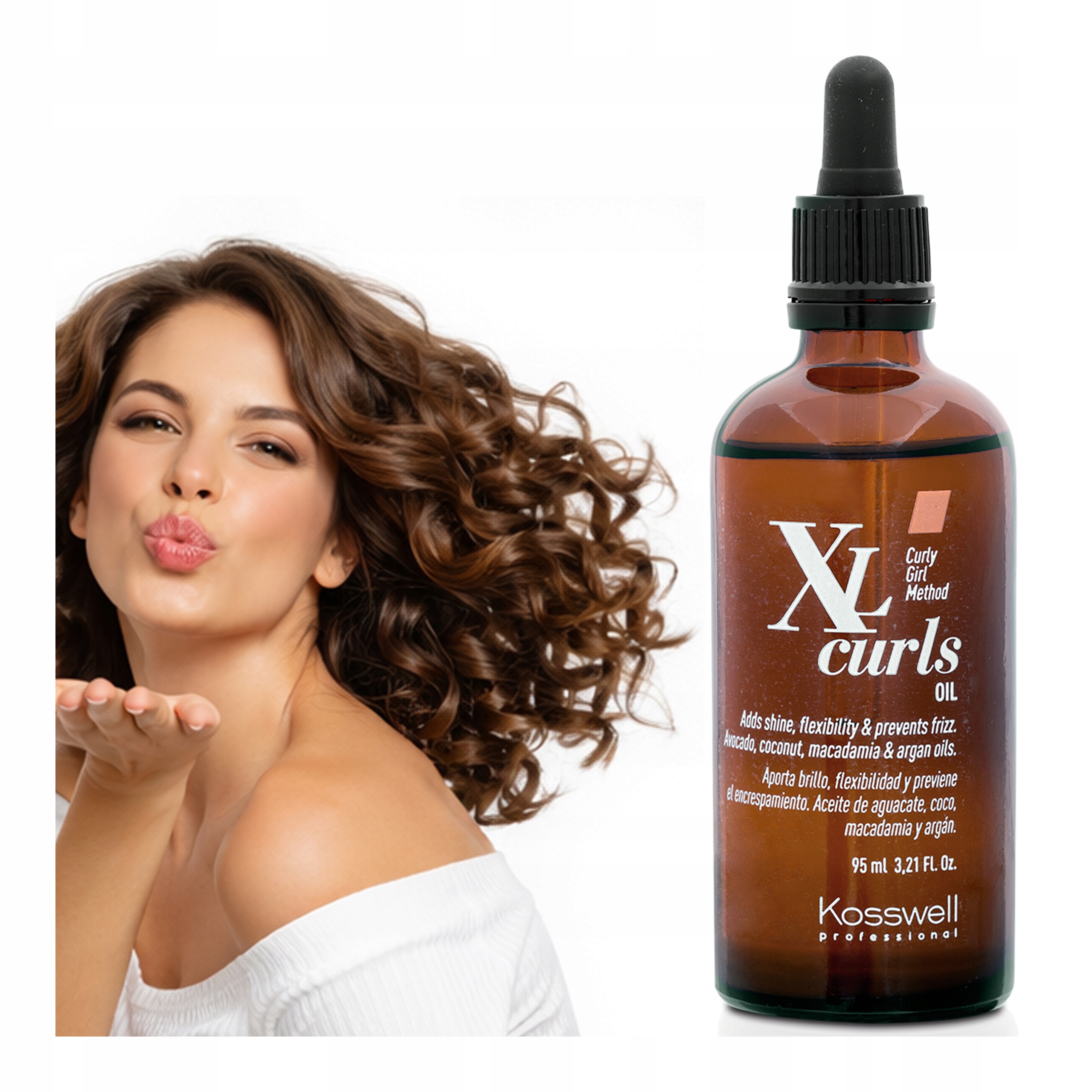 Hydratační olej pro kudrnaté a vlnité vlasy Kosswell XL Curls