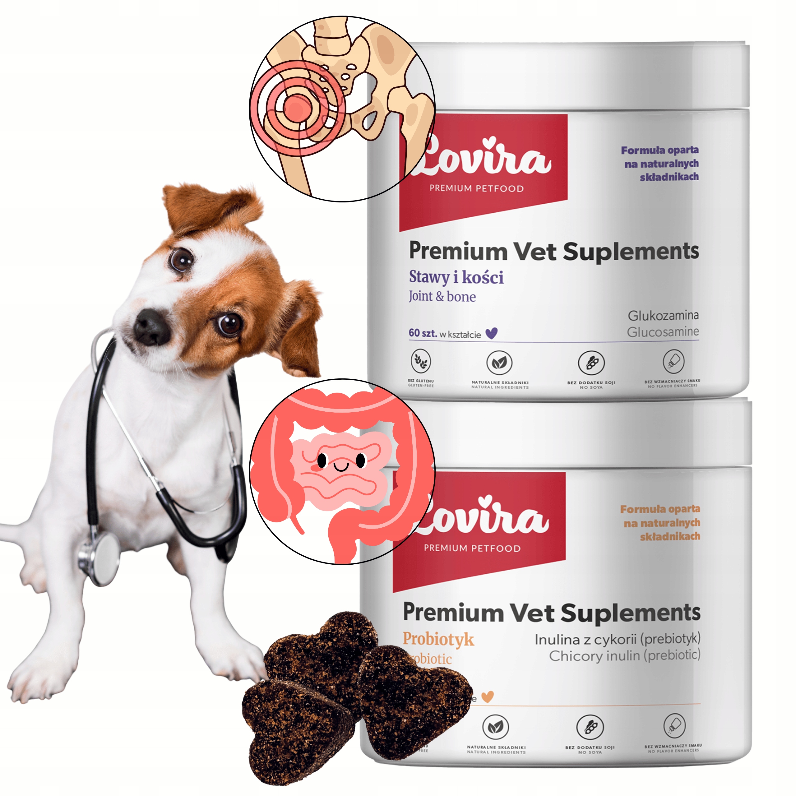 Levně Sada 120 ks Doplňků Pro Střeva Probiotik Klouby A Kosti Pro Psa