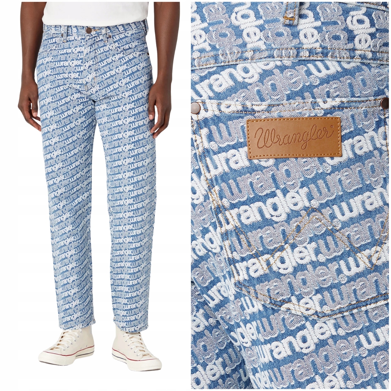 Wrangler Frontier volné rovné džínové kalhoty bez strečového loga W32 L32