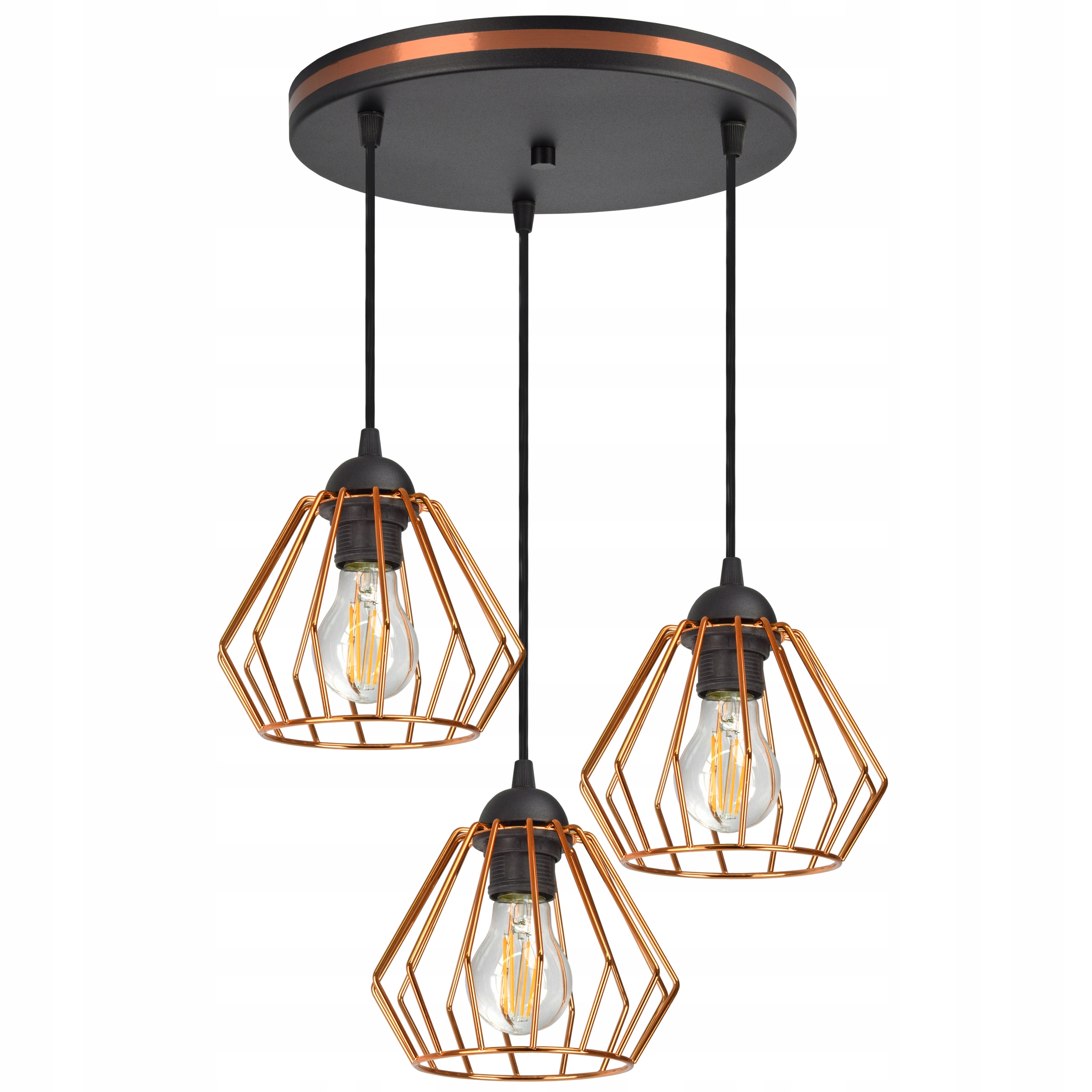 Lampa Wisząca Żyrandol Plafon Miedź Chrom Złoto