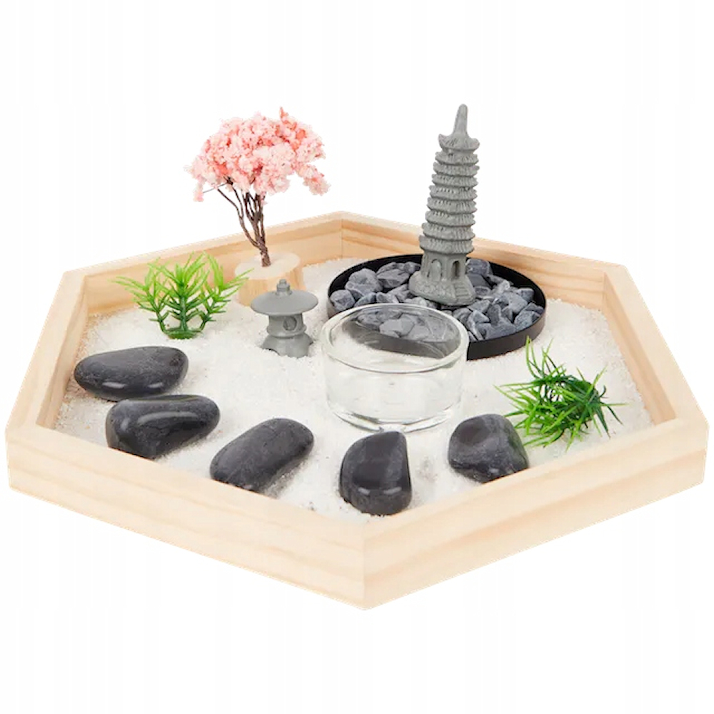 DEKORACYJNY OGRÓD ZEN ZESTAW DO RELAKSACJI 24 X 21 X 2 CM