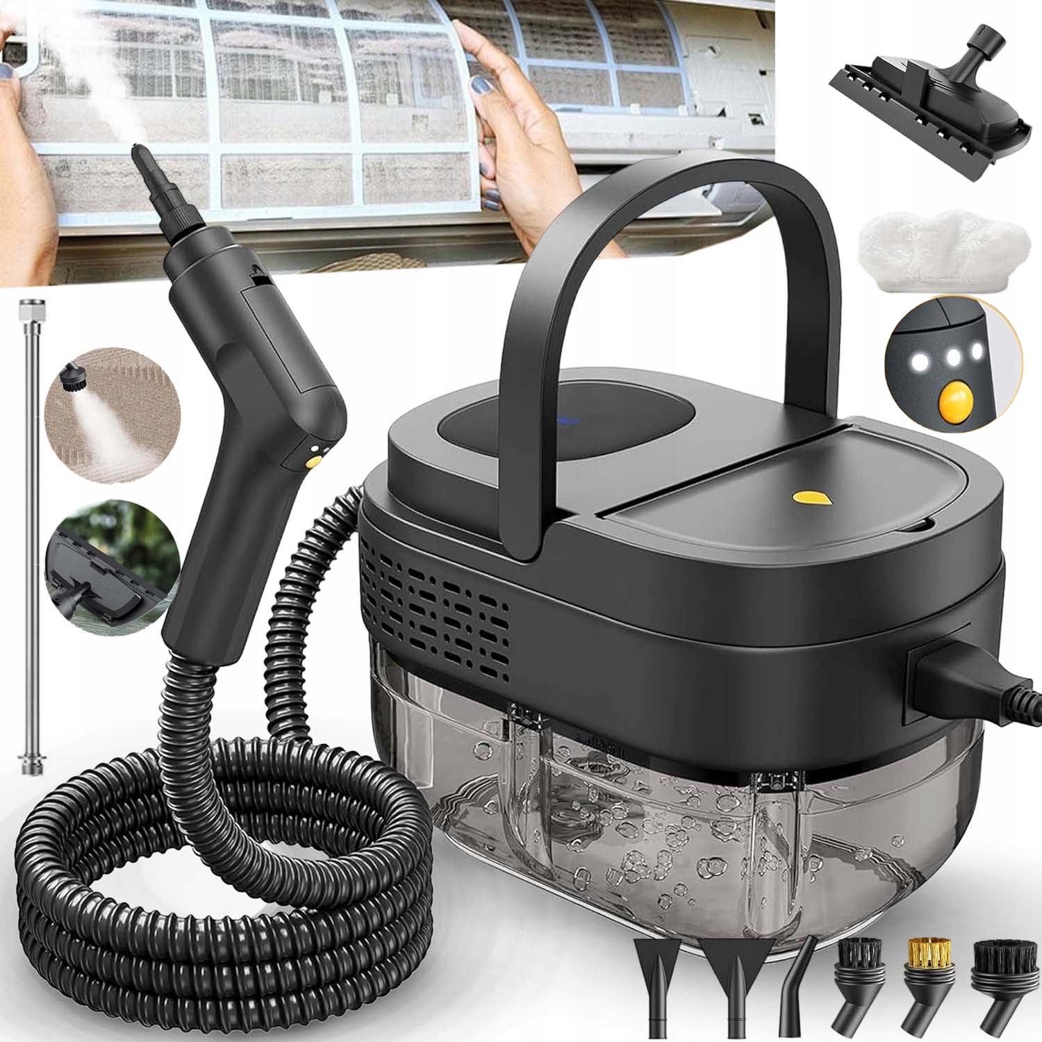 Vysavač 2500W Parní Čistič Nádrž 1,6L Regulace Tlaku Páry