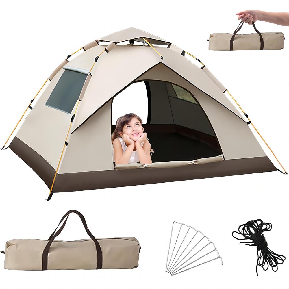 Skládací Turistický Stan Pro 3 Osoby Nevyžaduje Instalaci 200*140*115 cm