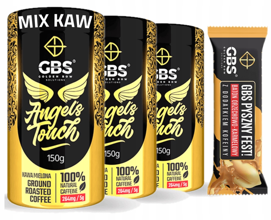 Kawa Gbs mielona 3x150g zestaw najlepszych smaków Baton Gbs pyszny fest