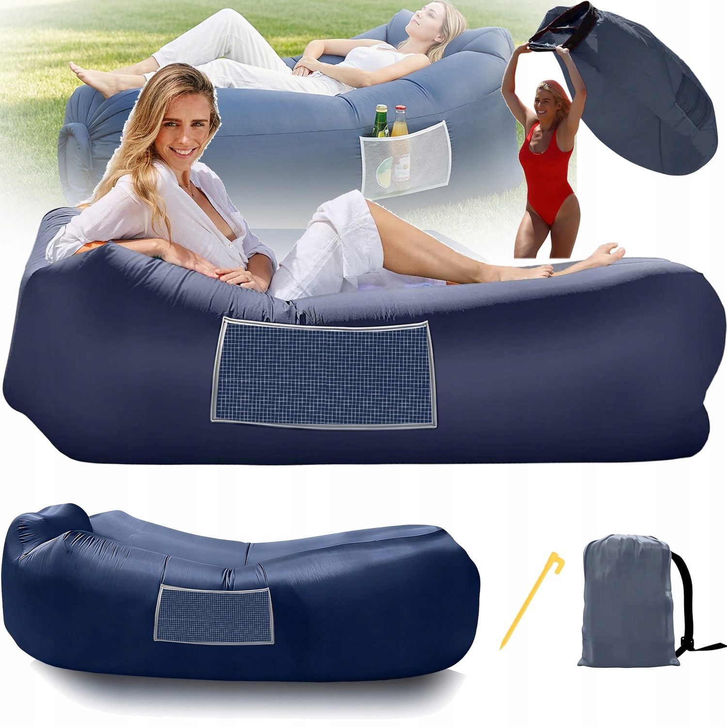 Nafukovací Rozkládací Pohovka Lazy Bag Air Na Pláže Křeslo Matrace Lehátko