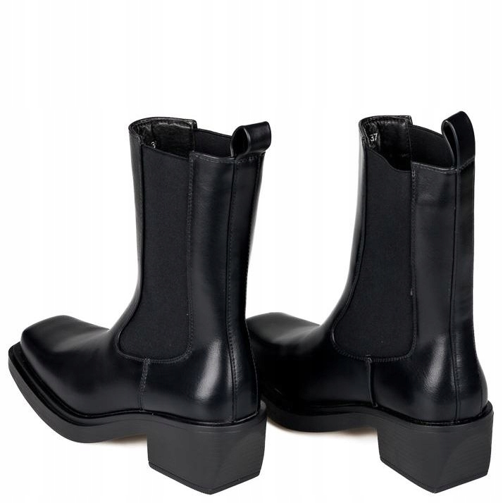 BOTKI SZTYBLETY NA OBCASIE SLIP ON EKO SKÓRA 40 Rozmiar 40