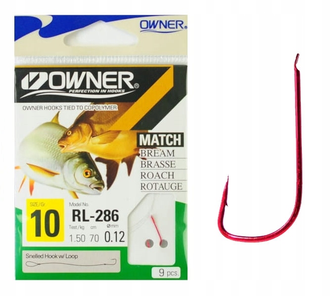 Haczyki Przyponem Owner Sode Rl 70cm Nr16 0,09mm
