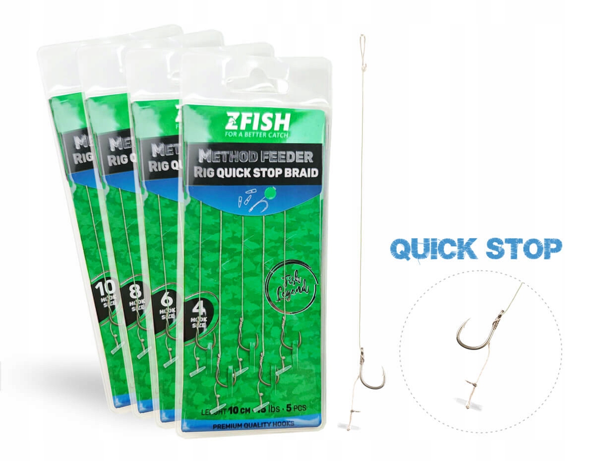 Zfish Przypon Method Feeder Rig Quick Stop Braid 10 cm 5 szt. hak 10 6541