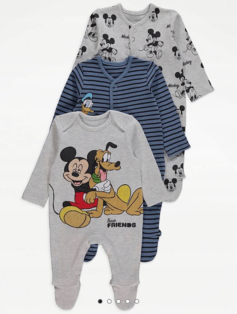 

Disney_ 56-62_3 pack bawełniane pajacyki_mickey