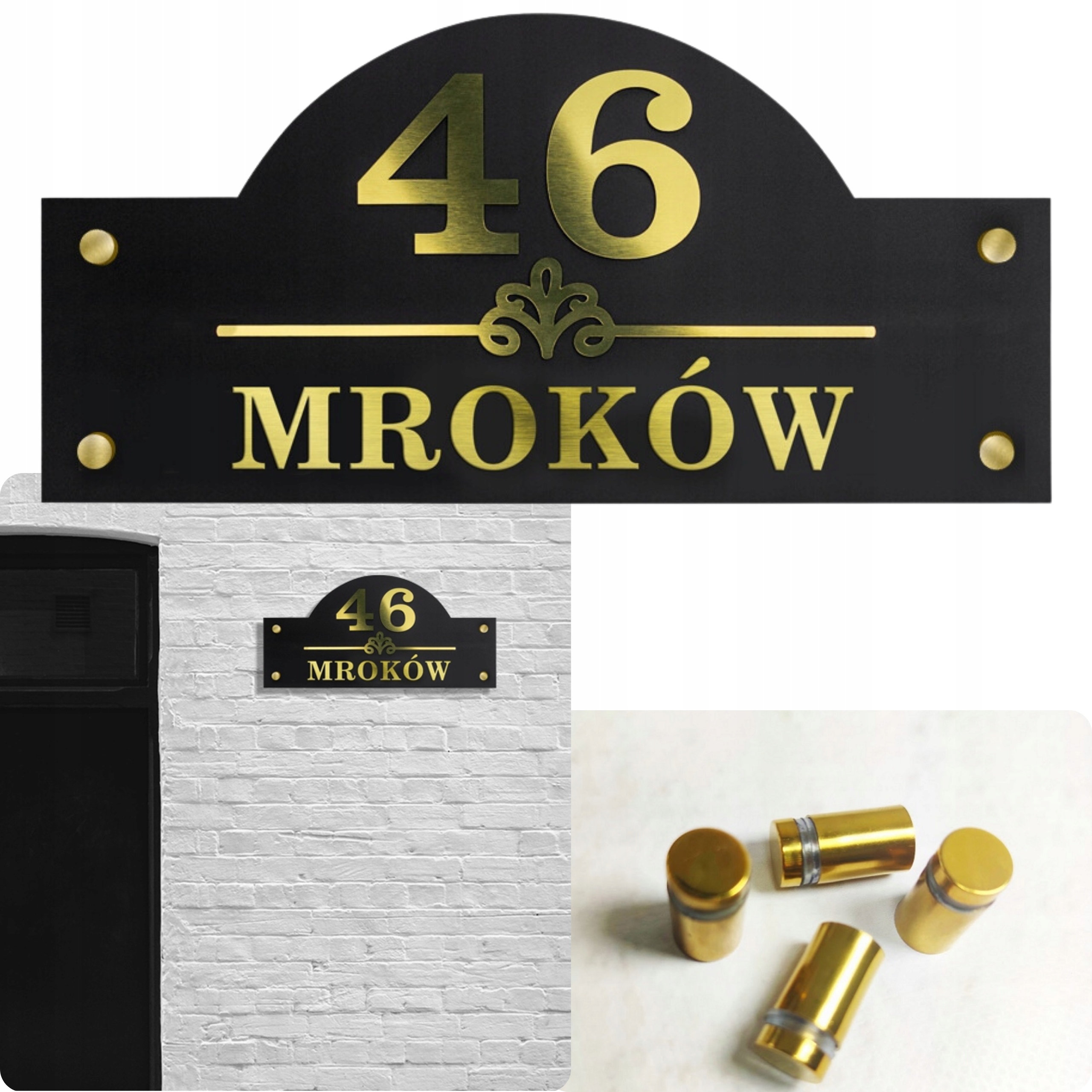 TABLICZKA ADRESOWA PLEXI NUMER DOMU TABLICA ADRES Z NUMEREM 19x39 CM