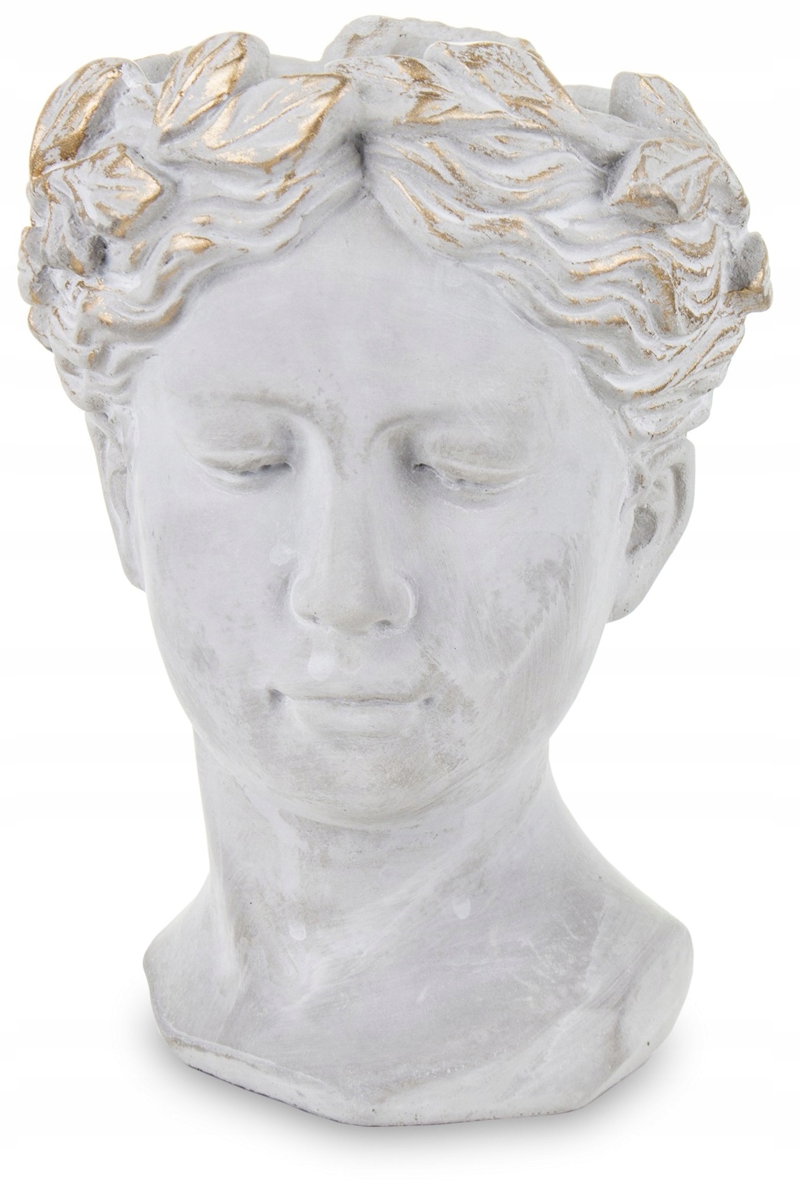 DONICZKA OSŁONKA SZARA GŁOWA BETONOWA VINTAGE 21CM