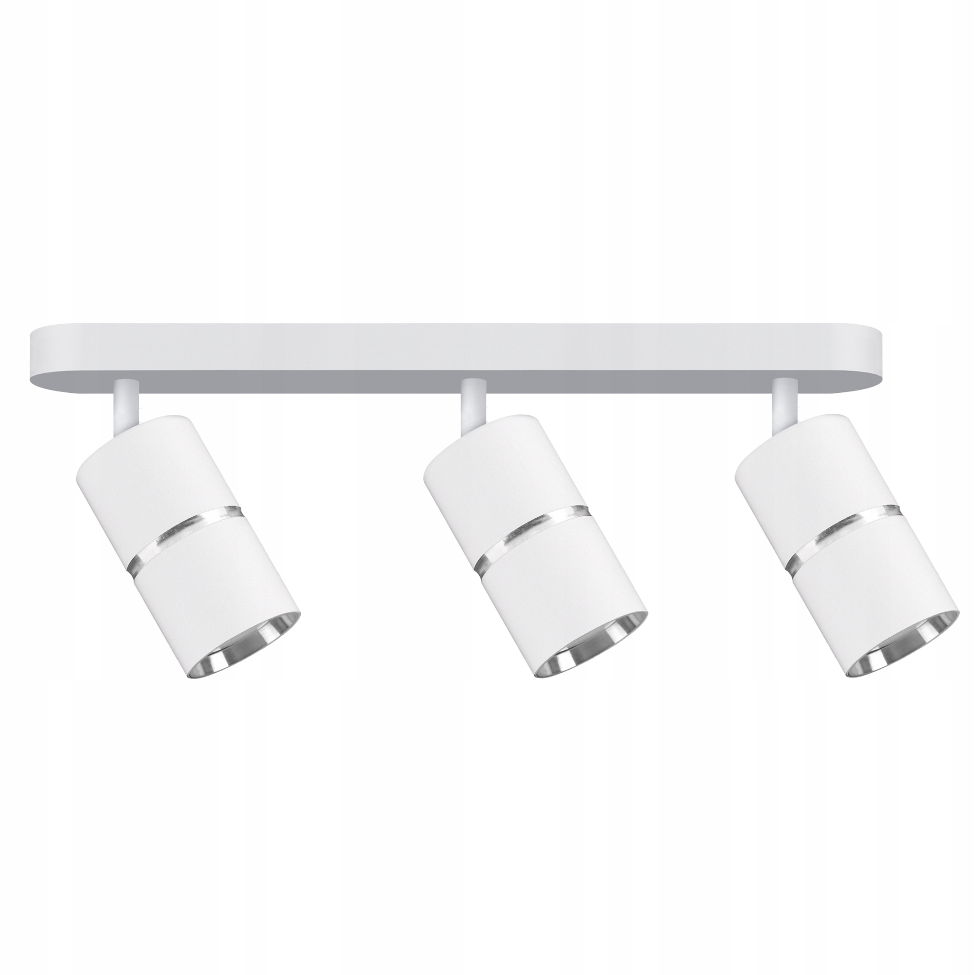 Stropní Svítidlo Svítidlo na omítku Reflektor 3x GU10 Bílá Stříbrná Bamboo