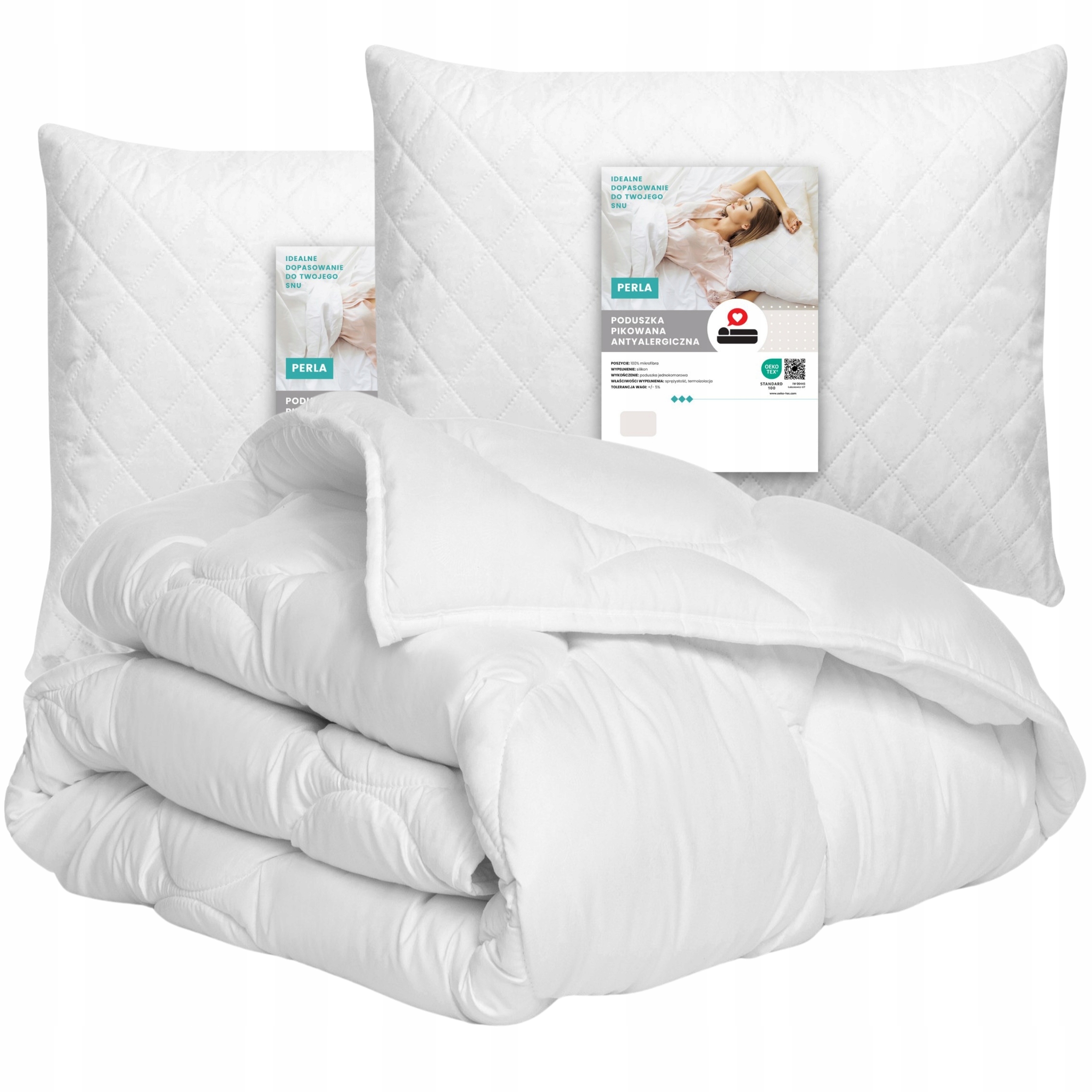 Přikrývka 160x200 Polštář 2x 70x80 antialergenní celoroční zimní Teplý