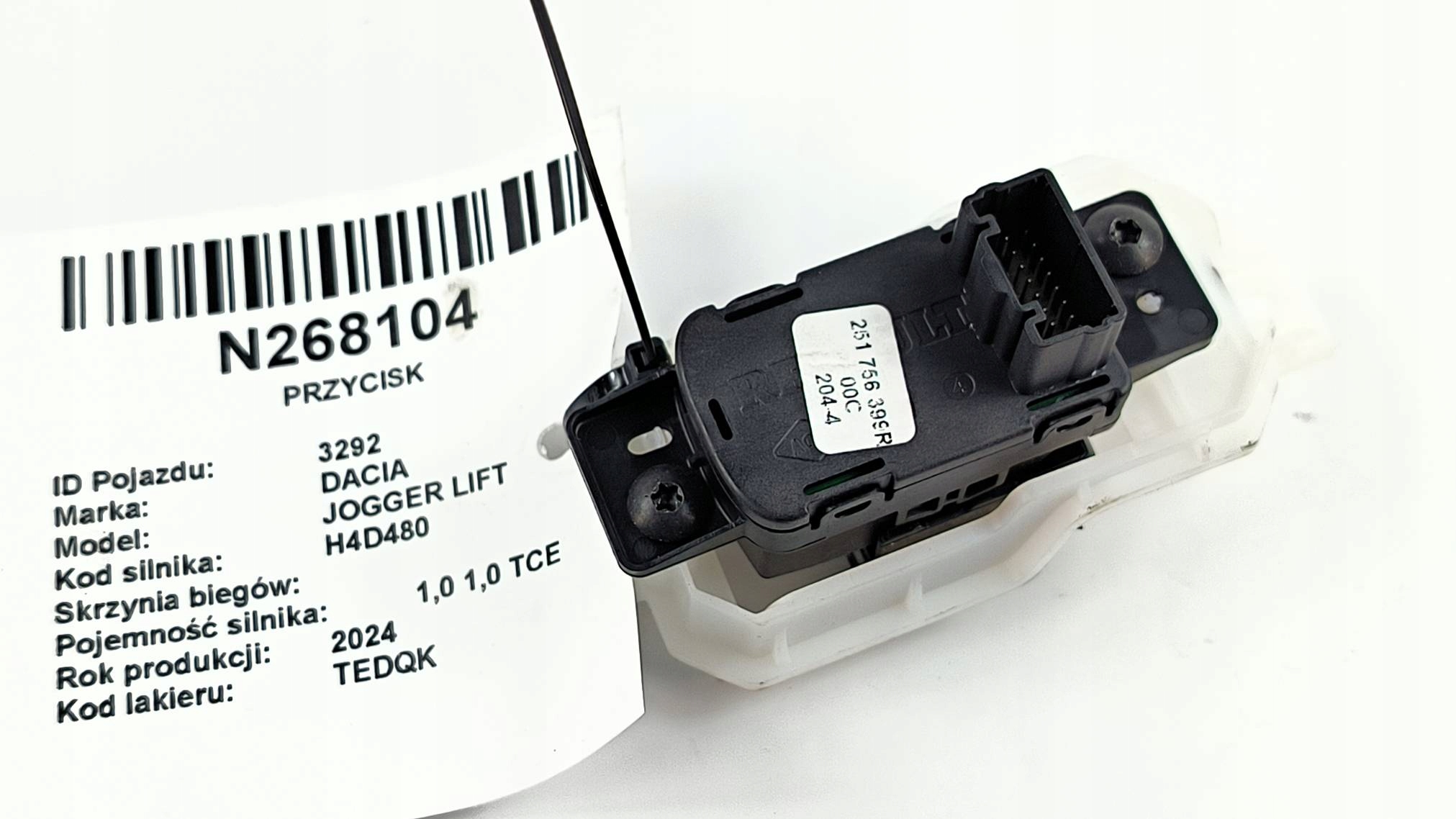 button 251756399R DACIA JOGGER LIFT