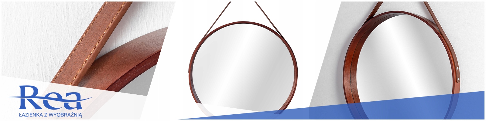 OKRĄGŁE LUSTRO 50 CM RAMA DREWNIANA NBKL-19028 Szerokość 50 mm