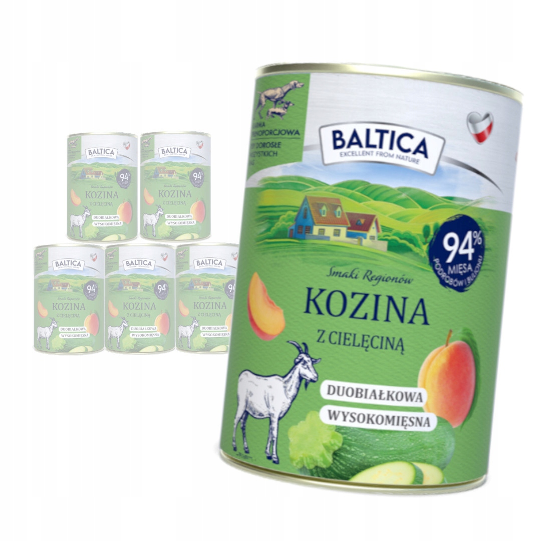 Levně Baltica Kozina s telecím masem 6x400g Duoproteinová bezobilná mokrá