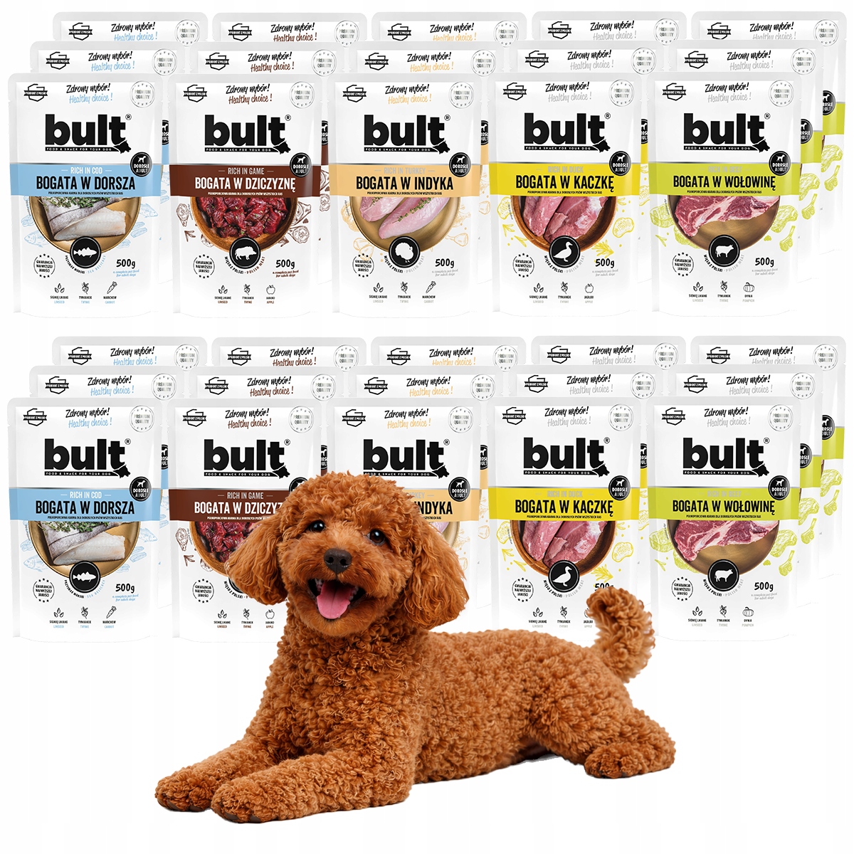 Bult vlhké krmivo pro psy Mix Chutí, sáček 30x500 g