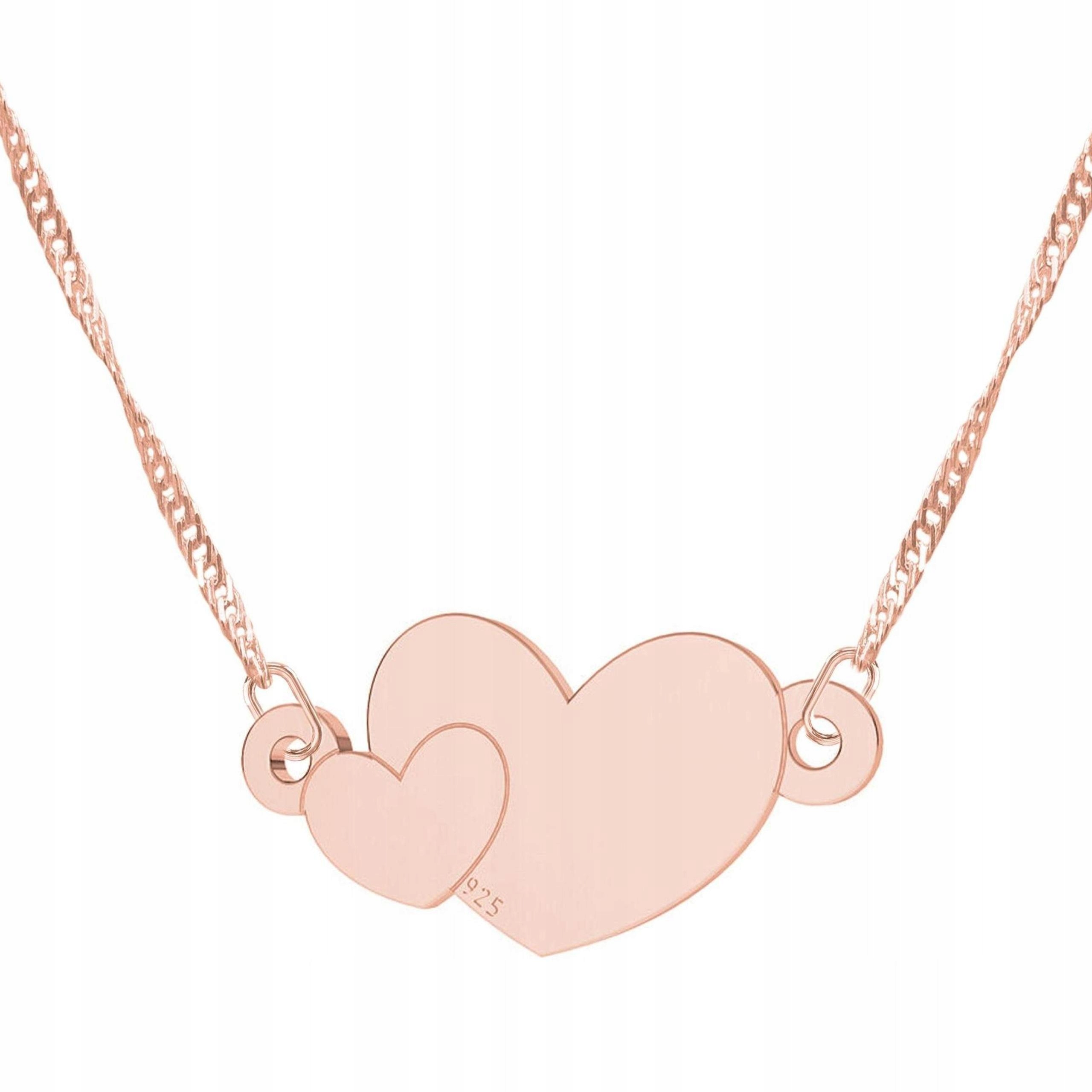 Pozlacený náhrdelník se srdíčky Láska Srdce Stříbro 925