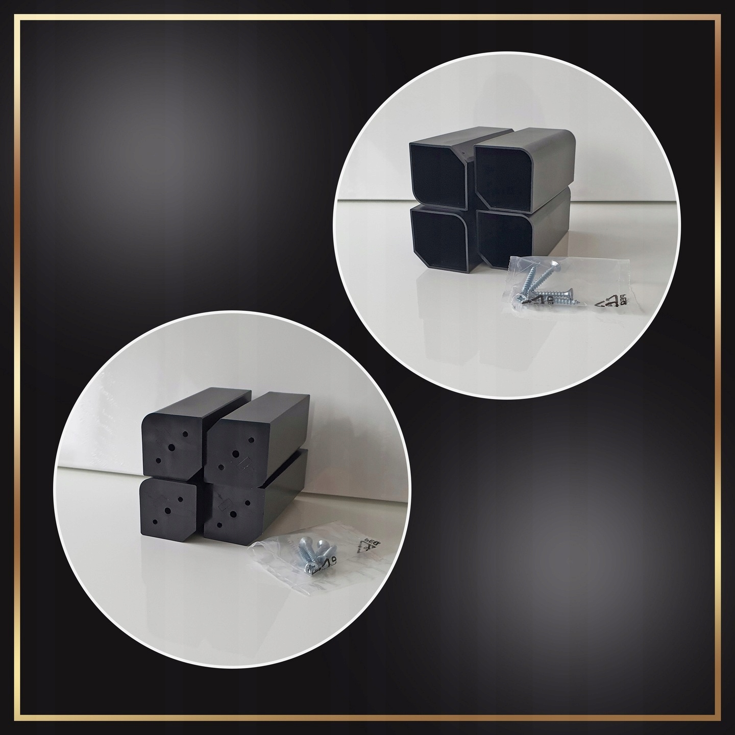 Łazienkowa Biała Szafka Stojąca + Umywalka 50 cm Czarne Uchwyty Cała Lakier Typ pod umywalkę