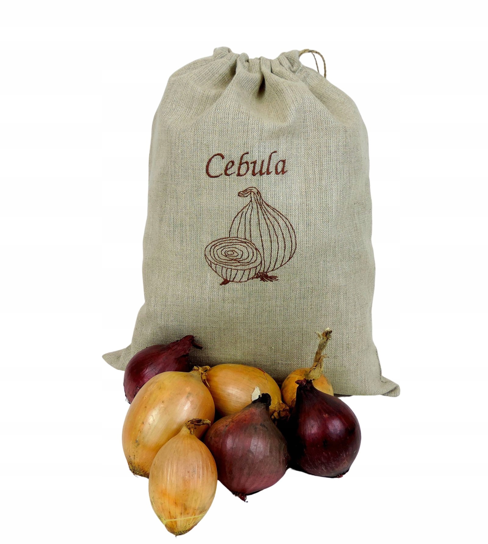 

Worek lniany na cebulę 100% len Handmade