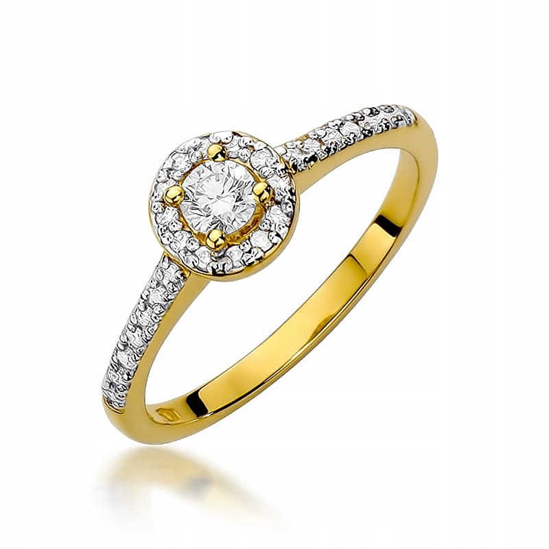 Působivý zlatý prstýnek s ryzost 585 diamanty