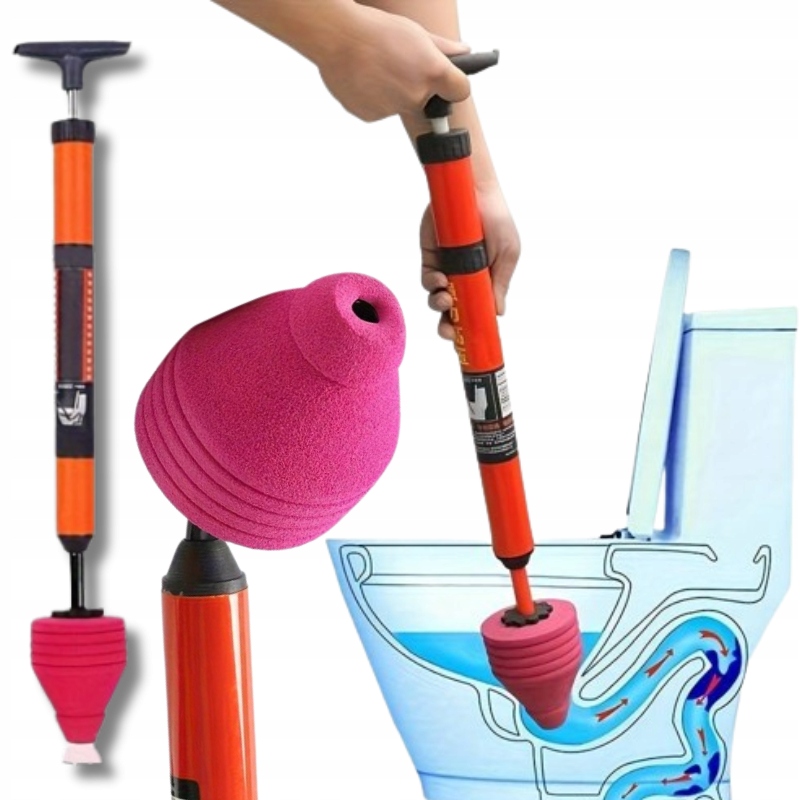 PRZEPYCHACZ PRZETYKACZ DO RUR DO UDRAŻNIANIA KANALIZACJI WC SYFONÓW ZLEWU