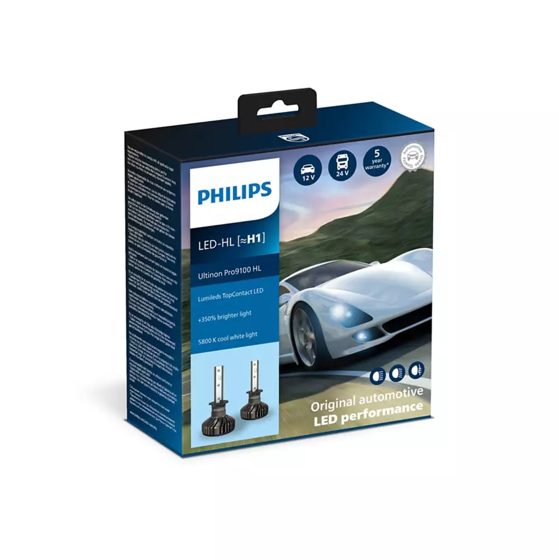 Philips H1 Ultinon Pro9100 Hl Led 5800K 12V/24V 2ks No Ece P14,5s