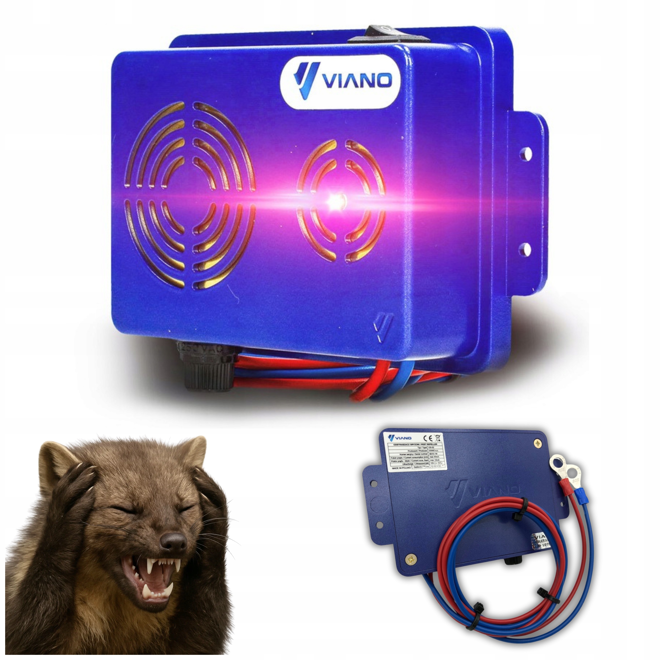 Odpuzovač Viano na Kuny Myší Krysy Hlodavci Ultrazvukový Automobilový