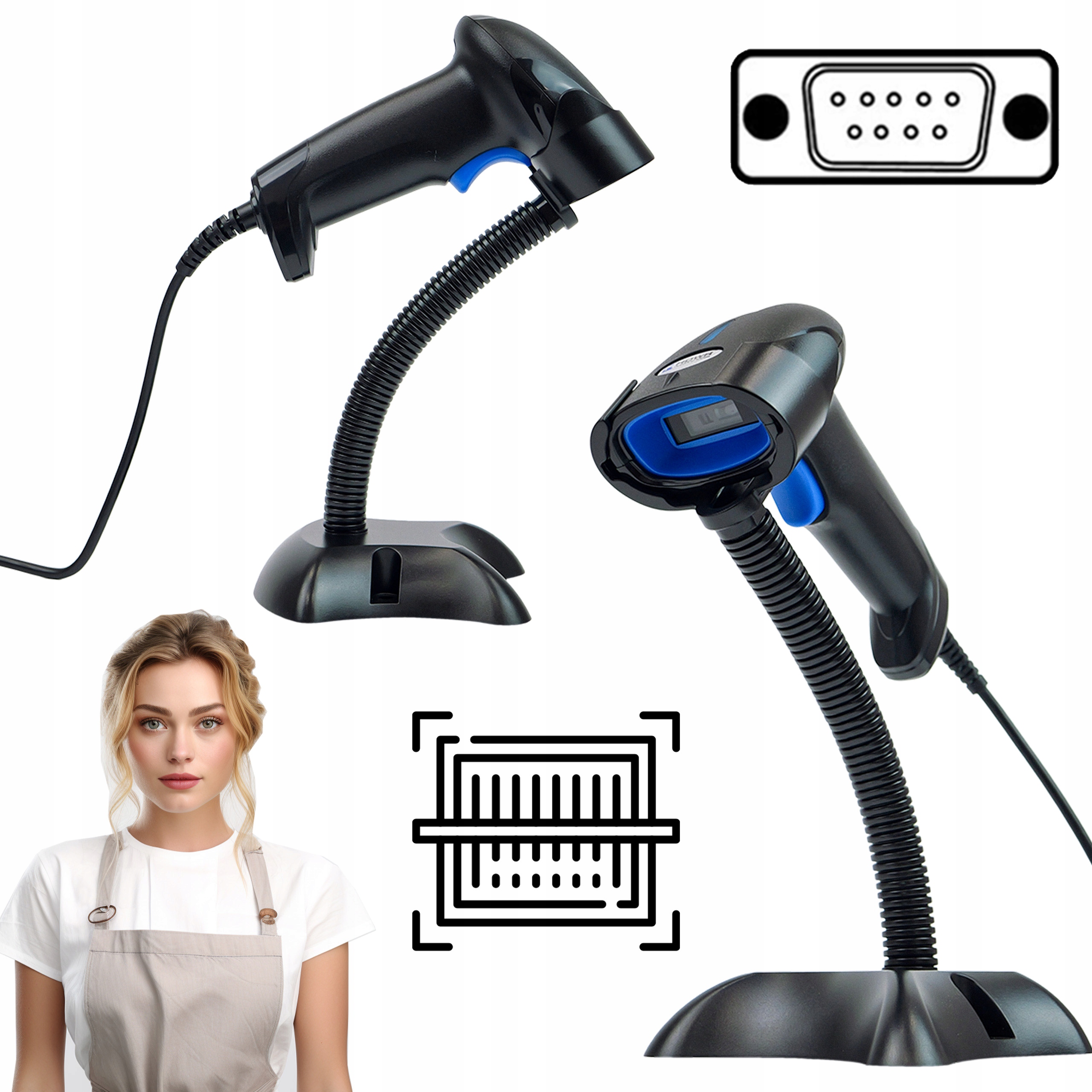 Skener Čárových Kódů S Drátovým Podstavcem RS232, Automatické Čtení