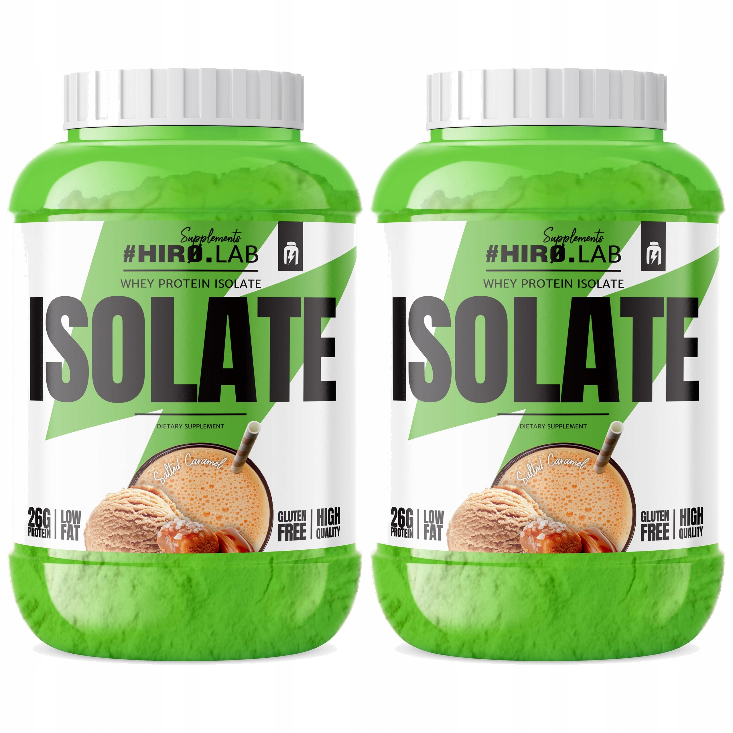 2x Protein Wpi Whey Protein Isolate Izolat Doplněk Stravy 1800 g Slaný Karamel Hiro