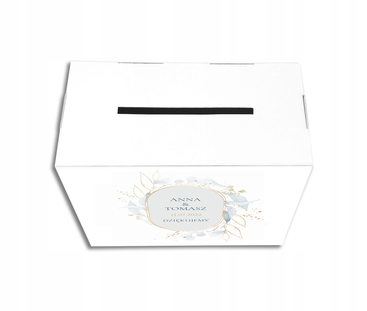 Pudełko na koperty PERSONALIZACJA ŚLUB WESELE Szerokość produktu 29 cm