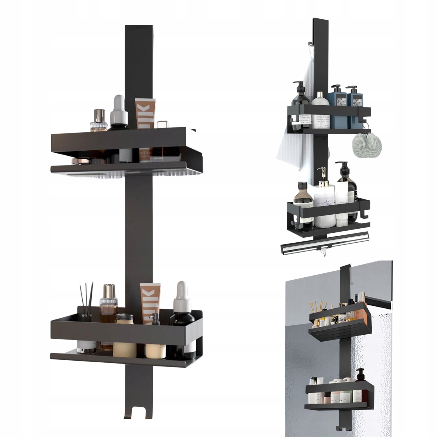 Závěsná Koupelnová Polička Pod Sprchu S Háčky