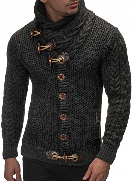 Leif Nelson Svetr s šálovým límcem Antracit