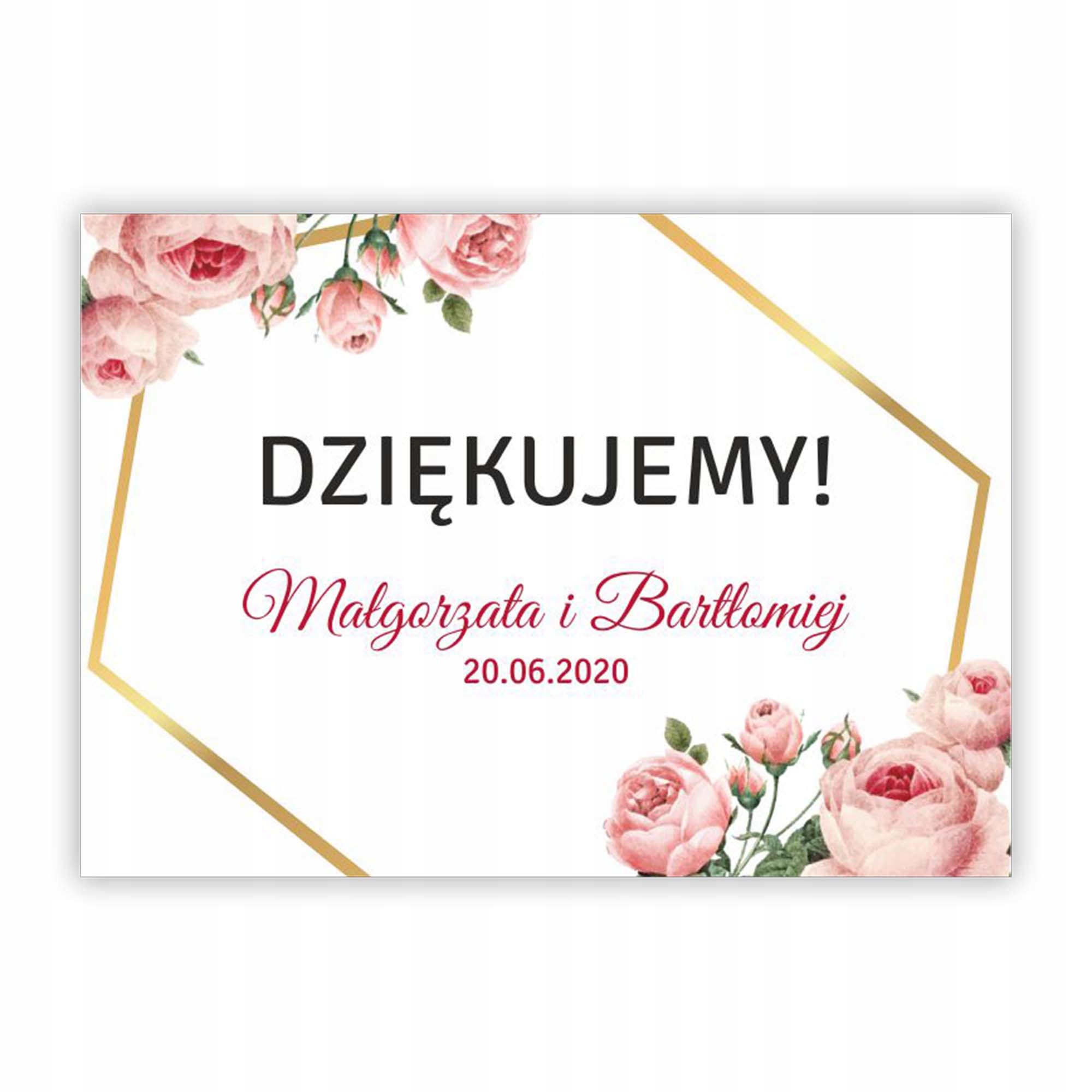 NAKLEJKI NA CIASTO WESELNE 100szt personalizowane