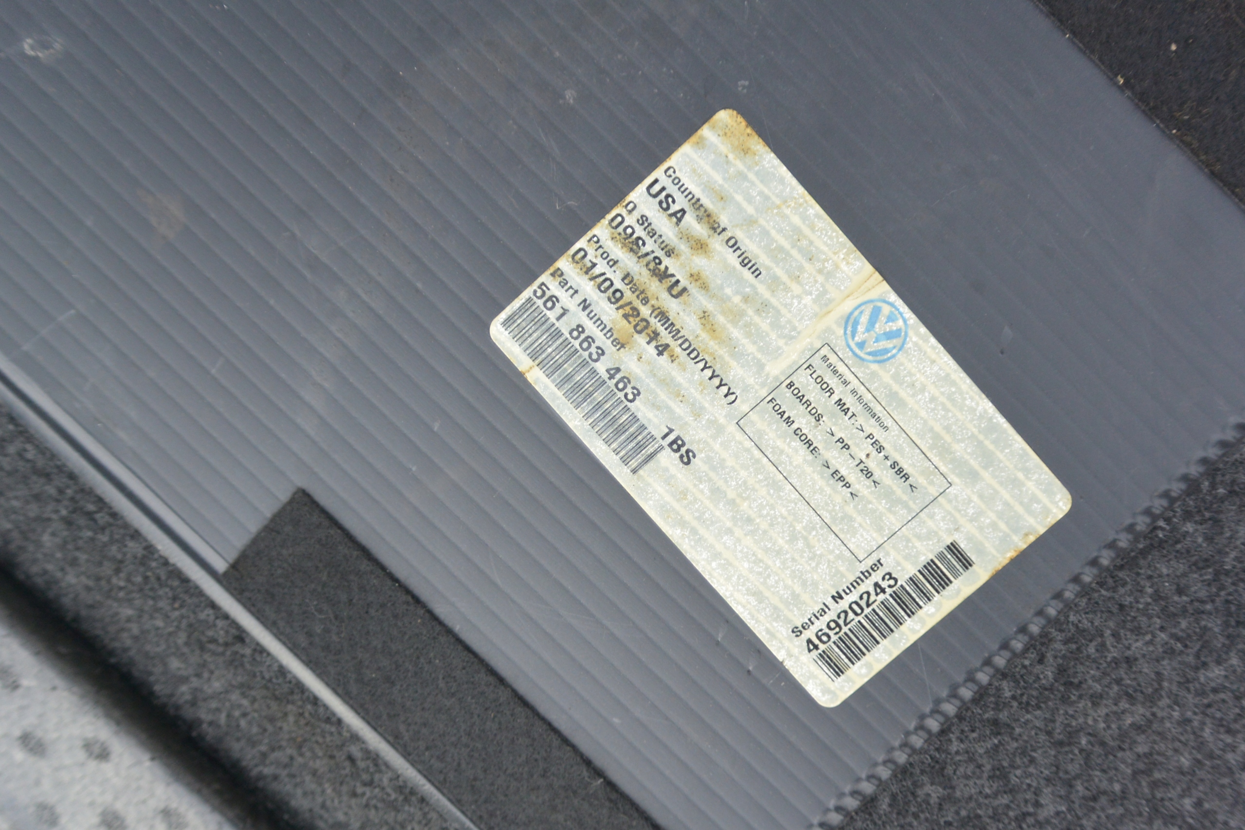 floor mats boot VW PASSAT NMS USA B7