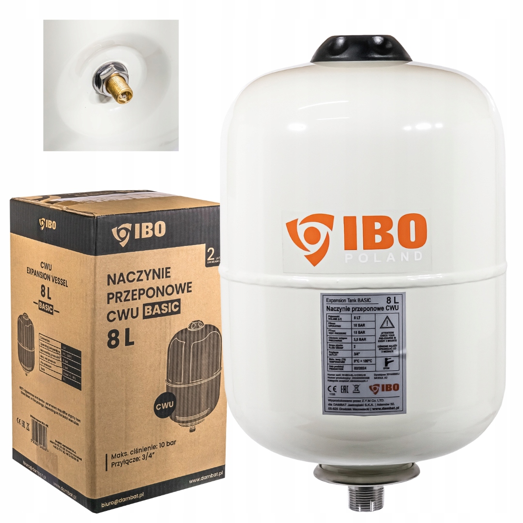 Naczynie Naczynko Przeponowe Wzbiorcze Zbiornik Do Instalacji Cwu 8L Basic