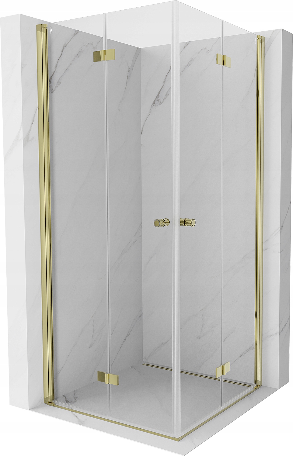 Mexen Mist-f Duo Kabina Prysznicowa Składana 90X90 CM Transparent Złota