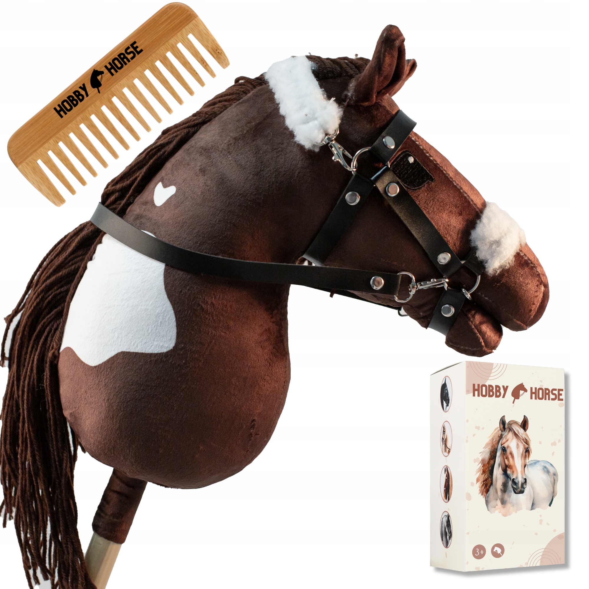 Hobby Horse Koń Na Kiju A3 Konik Z Grzywą Głowa Konia Grzebień Pudełko
