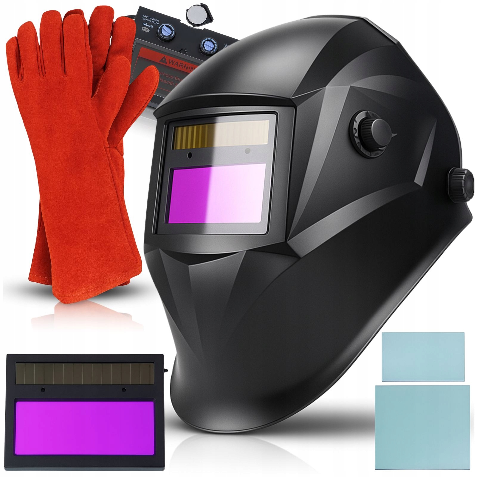 PRZYŁBICA SPAWALNICZA SAMOŚCIEMNIAJACA TRUE COLOR ZESTAW 2W1 Z RĘKAWICAMI