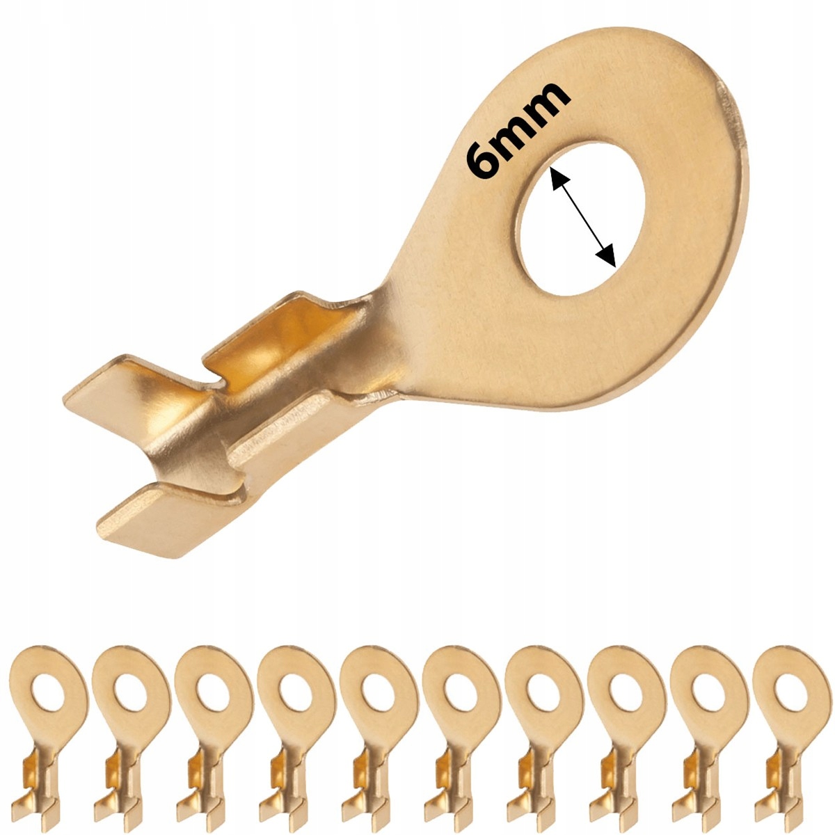 Konektor oczkowy końcówka przewodu oczko 6mm 10szt.