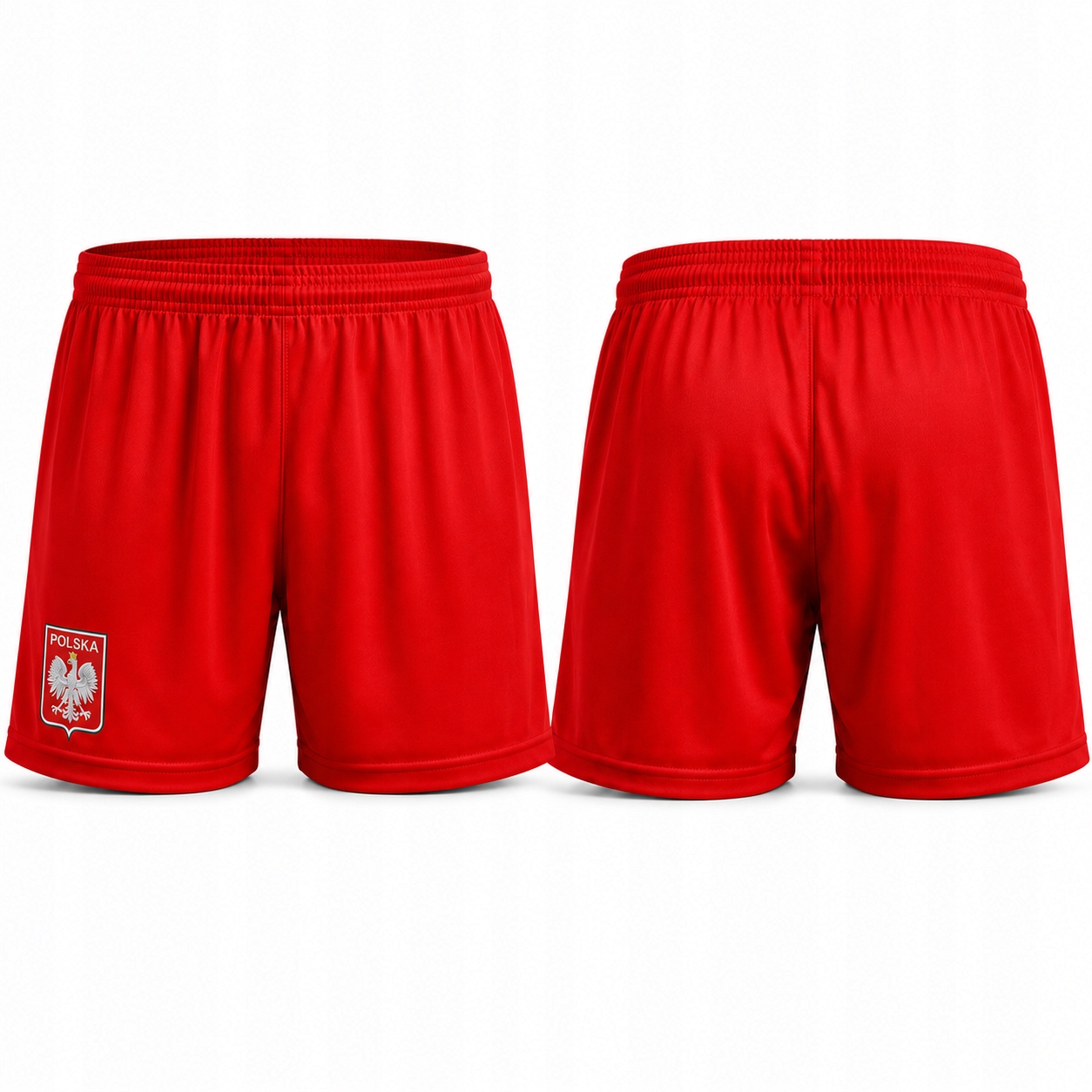 Spodenki piłkarskie Polska czerwone sportowe kibicowskie S/158