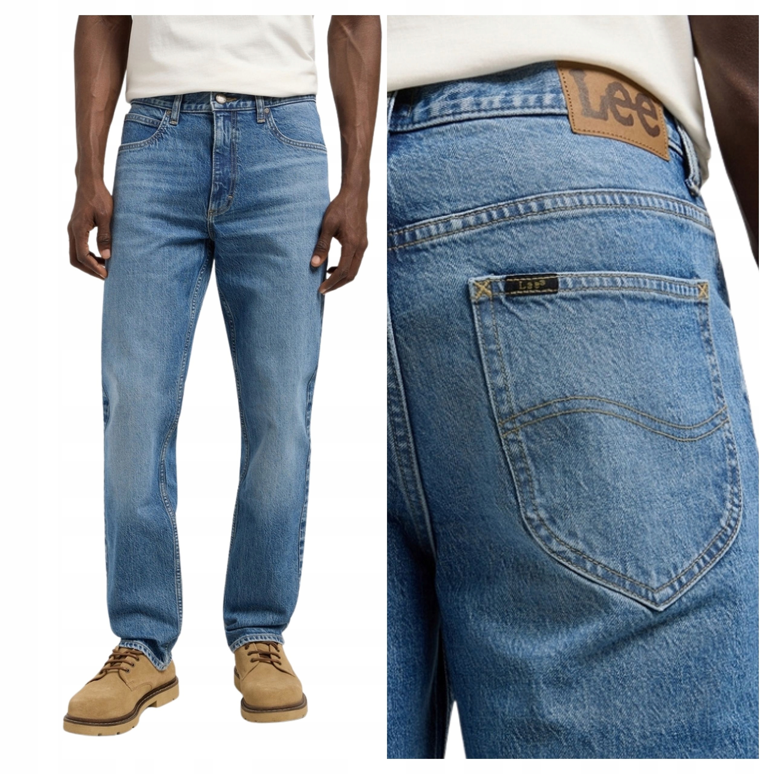 Pánské kalhoty Lee West Jeansové Regular Fit Modré W33 L34