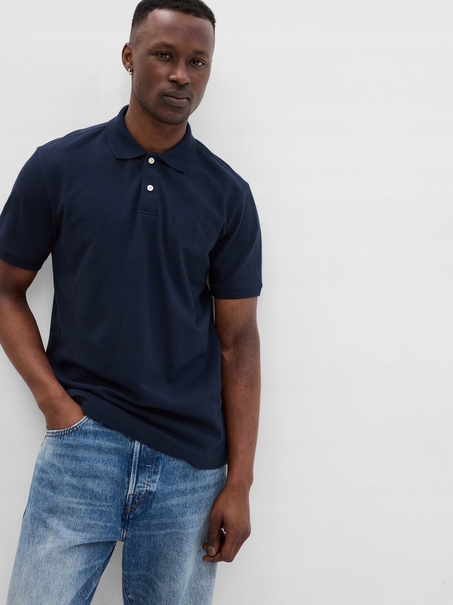 Gap Polo tričko pique modrá