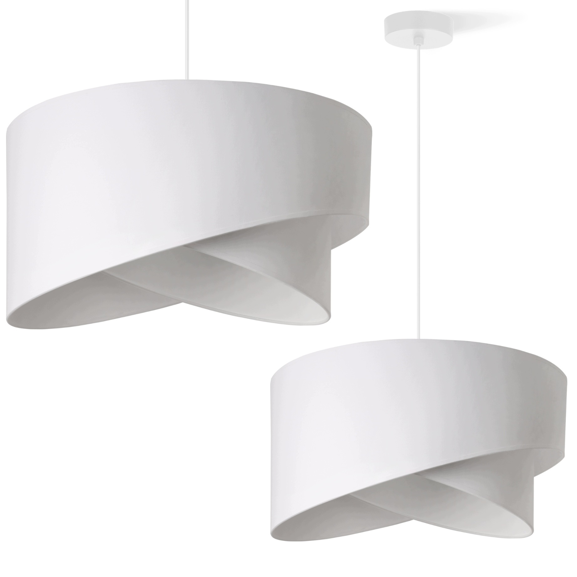 Závěsná Stropní Lustrová Lampa Se Stínítkem, Šikmo Bílá, Vhodná Do Ložnice Obývacího Pokoje