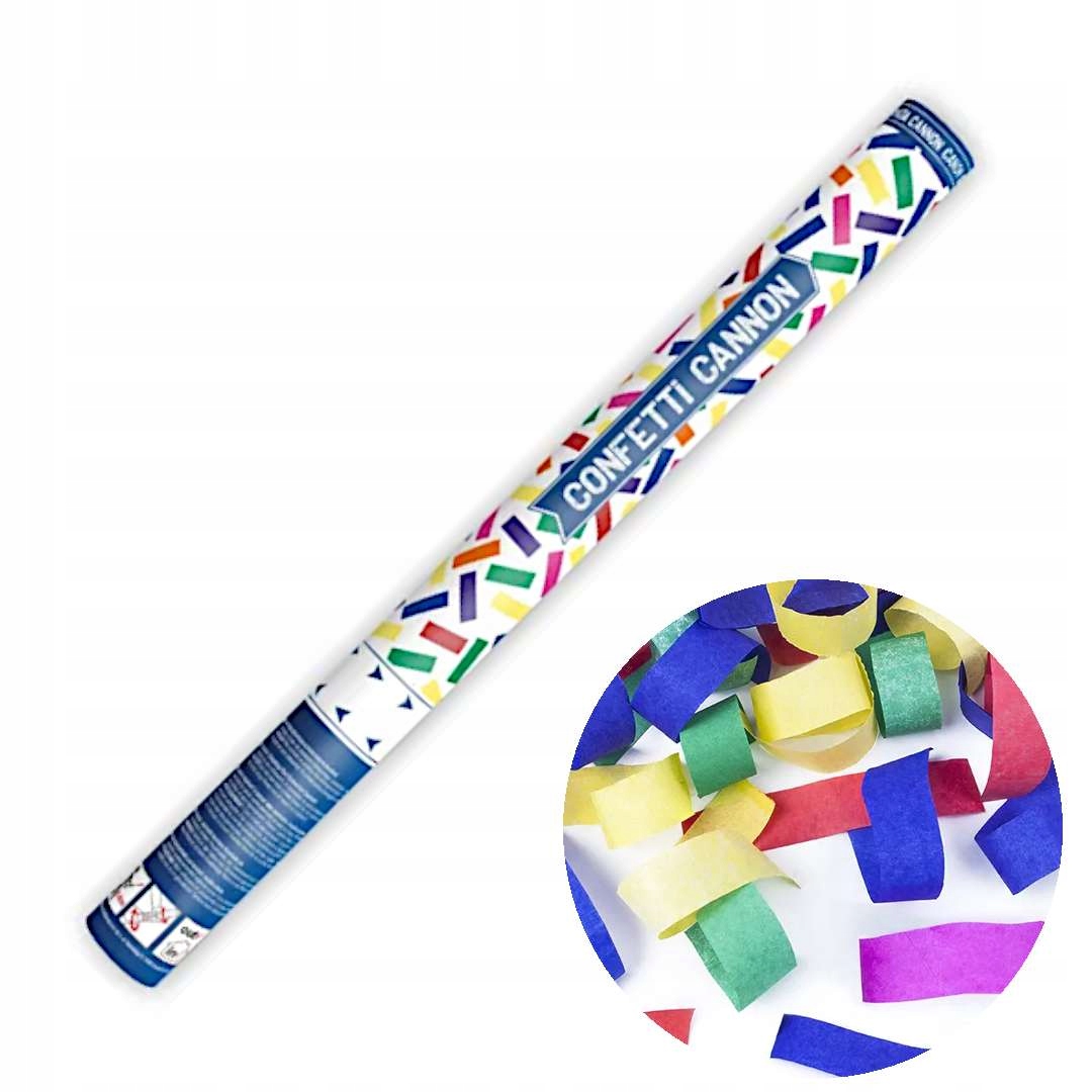 Tuba strzelająca kolorowym KONFETTI papierowe 60cm