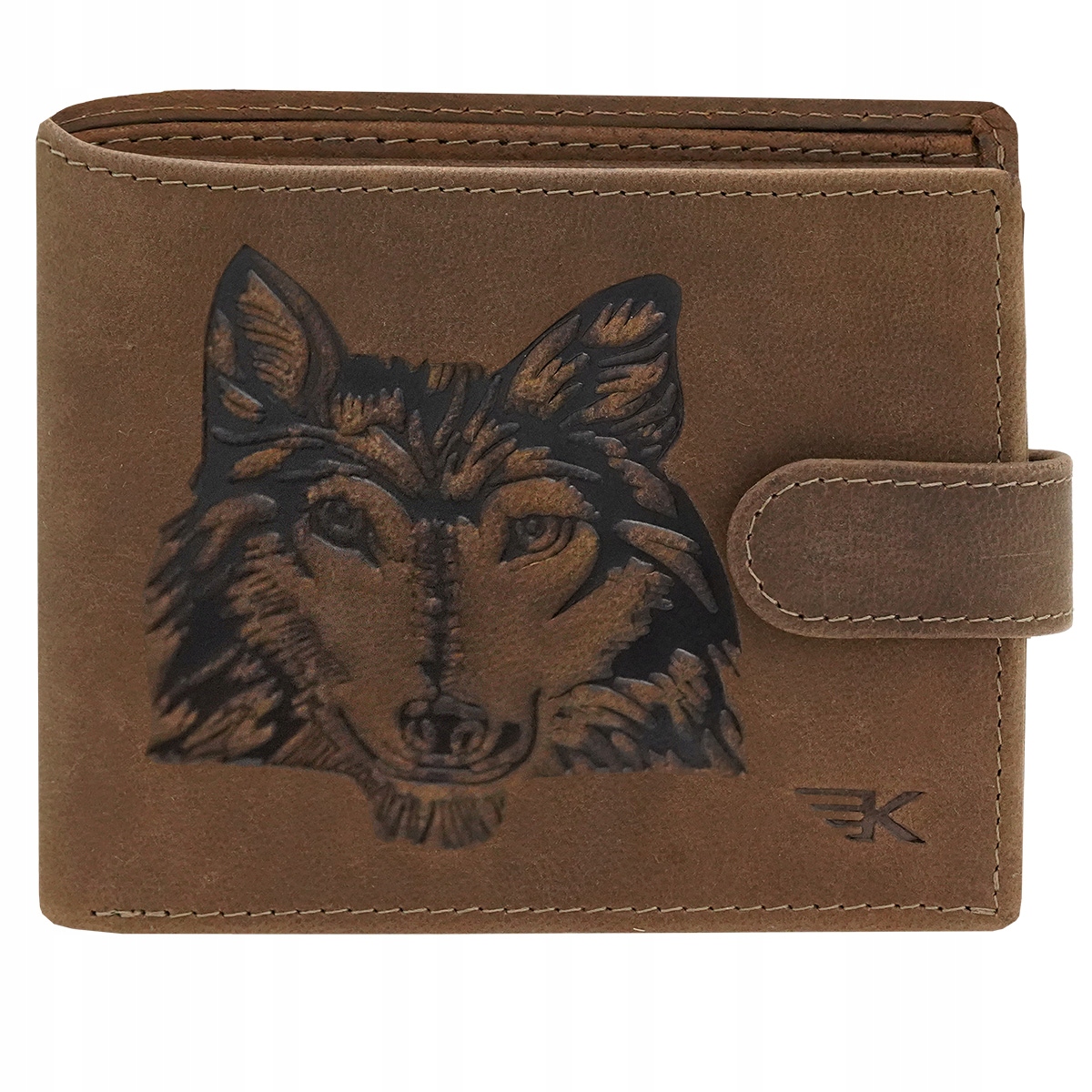 Kochmanski portfel męski skórzany brązowy Rfid skóra rozbudowany WallStreet