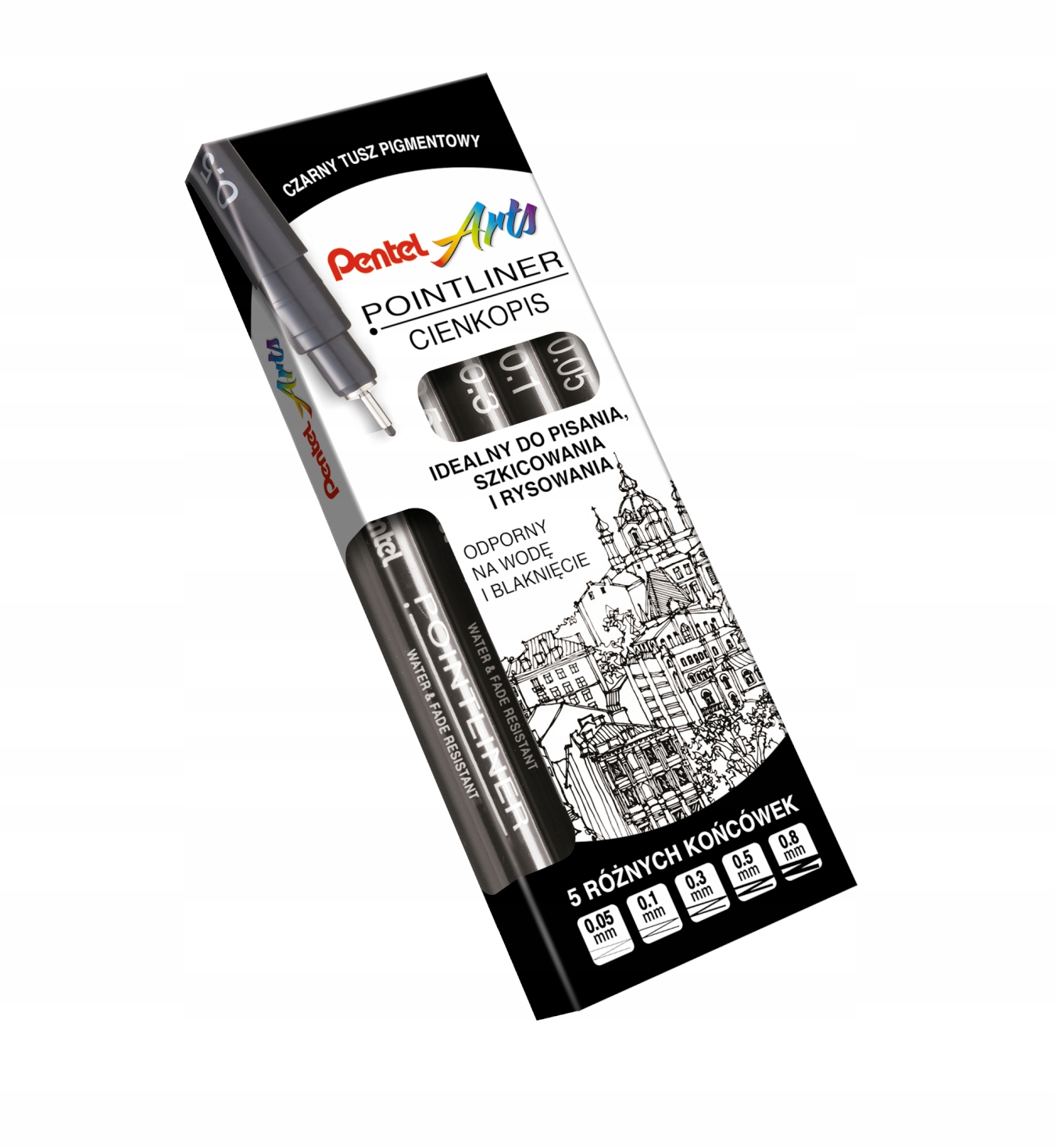 

Cienkopis Kreślarski Pentel Pisak Komplet 0,05-0,8
