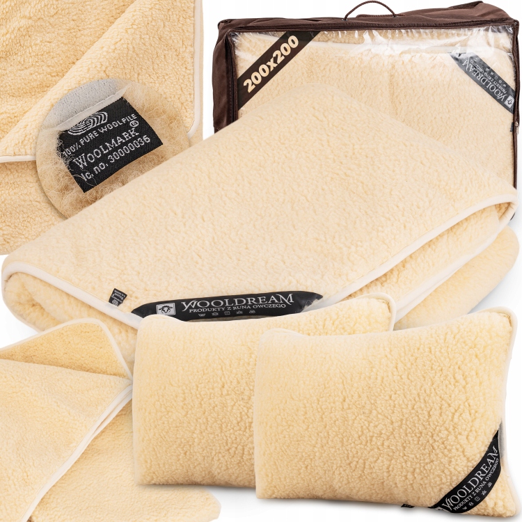 Posteľná Bielizeň Vlnená Teplá 4dielna Baranizovaná 100 % Ovčia Vlna Merynos 200x200